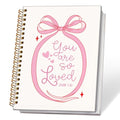 Pink Coquette Bow Ribbon Christian Notebook, John 3:16 Bible Journaling, Religious Prayer Journal for Woman, Church Notes Notebook, Scripture Hardcover Spiral Notebooks 5.5x8.3 Inch - color: 05-Bible(05)