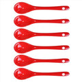 Red 6 pcs Porcelain Egg Spoons Ceramic Spoons 4.7 inch Coffee Dessert Yogurt Tea Milky Tea - style: Red