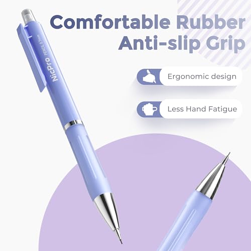 Nicpro Cute Mechanical Pencil, 0.7mm Pastel Pencils for School-6 Pack - style: 6 Pack (0.7mm)
