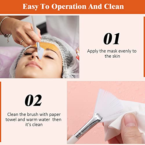 Maitys 9 Pieces Facial Fan Mask Brushes, White, Yellow - color: White, Yellow