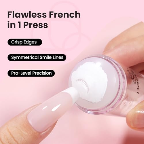 Beetles French Tip Nail Stamp 3Pcs Silicone Nail Stamp Kit - color: D - Clear-3