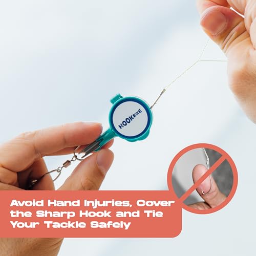 HOOK-EZE Fishing Knot Tying Tool | Protect from Fish Hooks | Tie Fishing Knots Easily | Cool Gadgets for Fishermen | Ice Fly Fishing | Fishing Accessories for Beginner Anglers | Nail Knot Tool - color: Turquoise, style: Nail Knot