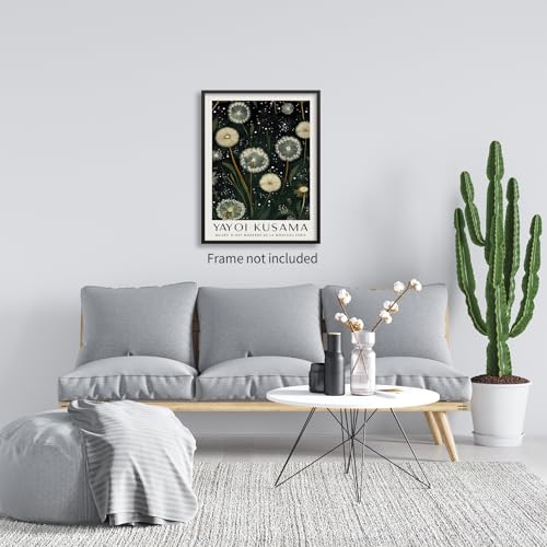 rumlud Japanese Green Botanical Flower Poster Vintage Nature Dandelion Wall Art Yayoi Kusama Canvas Prints for Living Room Wall Decor 08x10 inch Unframed - color: Trendy 2-Unframed, size: 10"L x 8"W