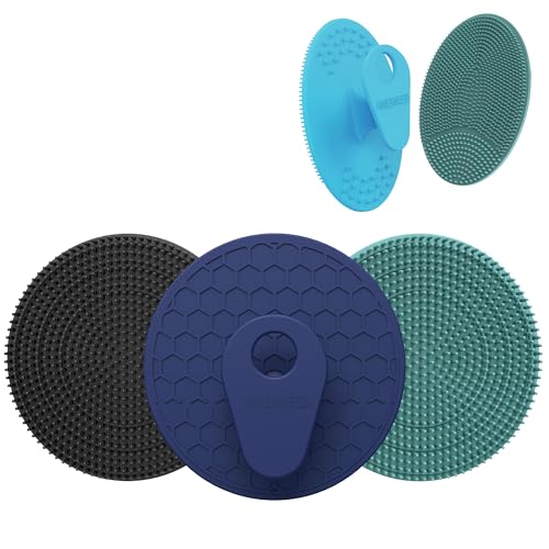 INNERNEED Silicone Body Scrubber Gentle Exfoliating Brush, Black+Blue+Green - color: (Set3) Black+dark Blue+dark Green