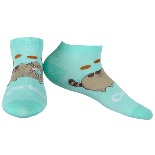 Culture Fly Pusheen Cat Socks Women's Pastel Snack Time 5-Pair Ankle Sock OSFM
