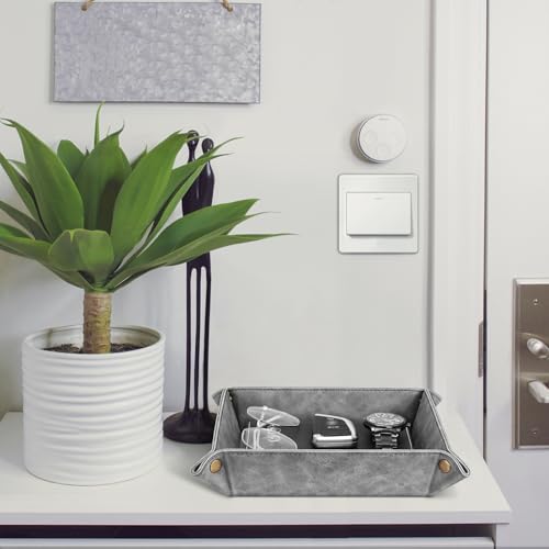 SITHON Valet Tray Desktop Storage Organizer Nightstand Caddy Holder - color: Gray