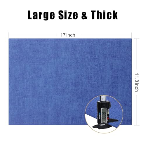 Homaxy PU Faux Leather Placemats for Dining Table, Set of 6, Sea Blue - color: Sea Blue