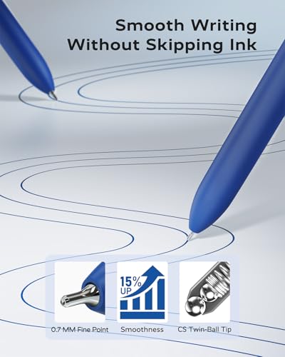 STAGEEK 12 Pcs GX3 Blue Gel Pens, Quick Dry Smooth Writing, with 3 Refills - color: 12Pcs Blue