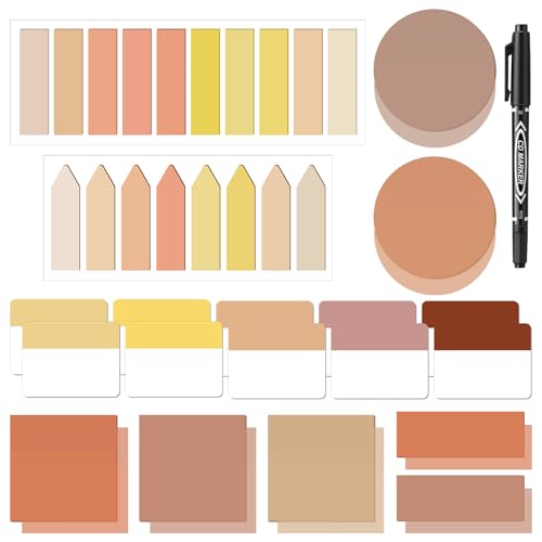 Glenmal Transparent Sticky Note Set, 910 Sheets,Brown - color: Brown