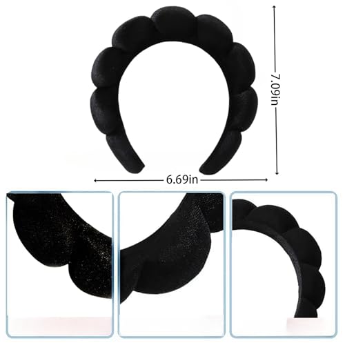 Spa Headband Set Washing and makeup sponge hair hoop suit bath towel cloth for cleaning the face or bath beam. (White, Average code) - color: White