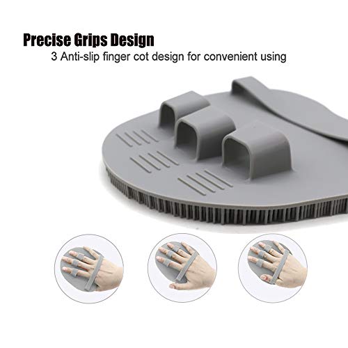 1 Pack Silicone Shower Brush, Body Wash Exfoliating Skin Massage Scrubber - color: Gray