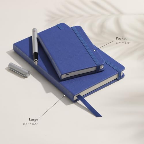 Leather Notebook, Writing Journal, Pacific Blue - color: Pacific Blue, size: Large