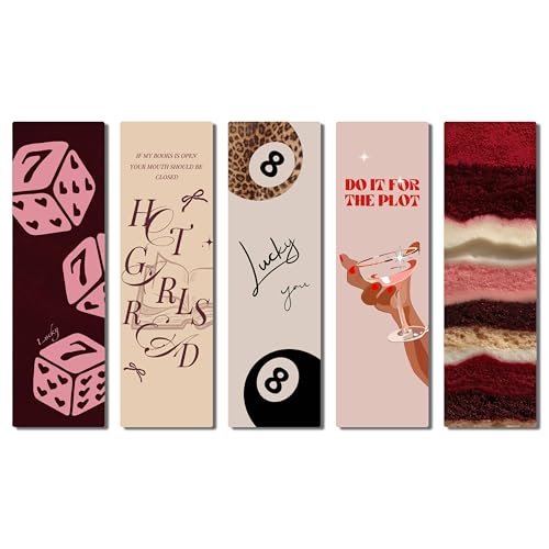 10pcs Cute Bookmarks Set, Aesthetic Bookish Gifts for Women (Red) - color: Red