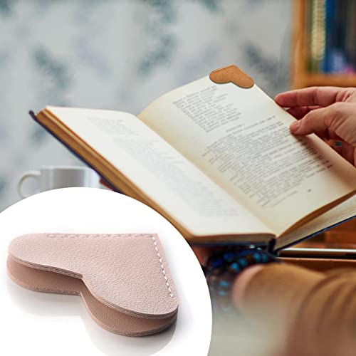 6Pcs Leather Heart Bookmarks, Wayzton Cute Book Marks Gifts for Book Lovers - color: Love