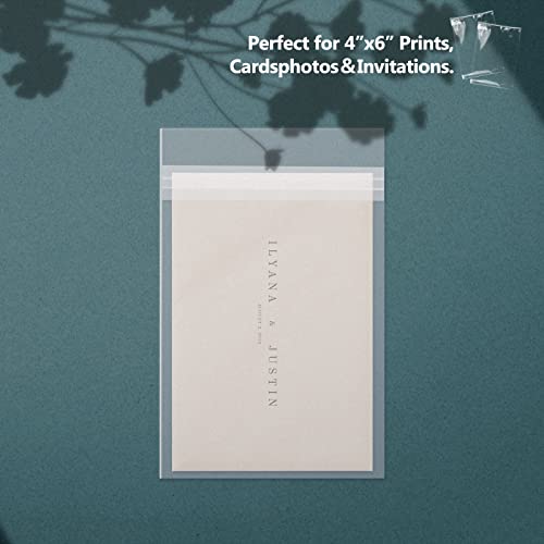 Golden State Art 4"x6" Acid-Free Crystal Clear Storage Sleeves,200 Pack - size: 4 x 6