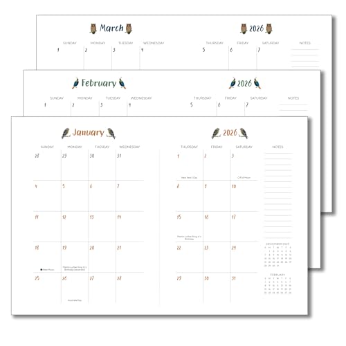 High Note 2026 Planner, 12-Month Weekly & Monthly Flexible Cover Calendar Book with Goal & Project Planning Pages, 2026, 5.75" x 7.5", Orders of The Animals - color: Orders of the Animals