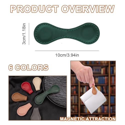 6PCS Magnetic Bookmarks, Magnetic Leather Bookmark, Magnetic Book Mark