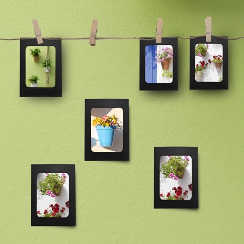 30Pcs 4x6Inch Black Paper Photo Frames with String & Clips - color: Black, size: 4x6inch