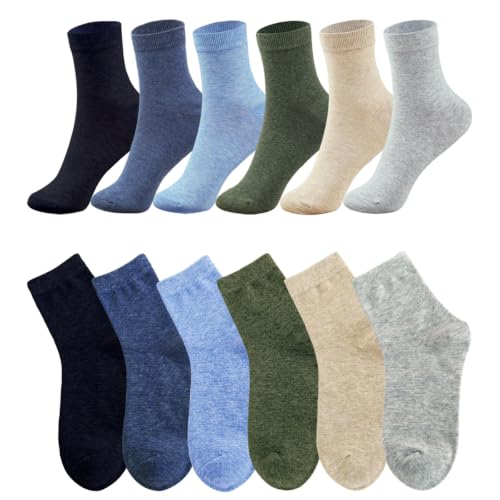 MAGIARTE Womens Mini Crew Cotton Socks,6 Pairs - color: Color#14
