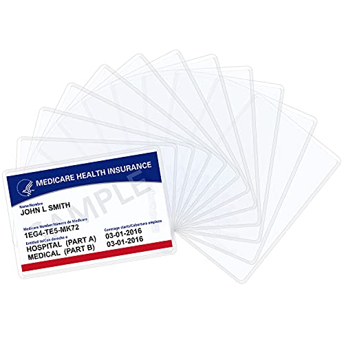 Wisdompro 20 Pack New Medicare Card Protector Sleeves, 6 Mil Clear PVC - size: 20 Pack