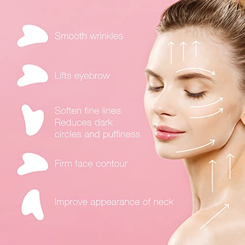 NEUTRIHERBS Jade Gua Sha & Face Roller & Vitamin C Serum Facial Tool Set(3 in 1 Kit), Home Face Massager for Wrinkle,Fine Line,Puffiness,Firm Smooth Relax Skin -- Pink - color: Pink