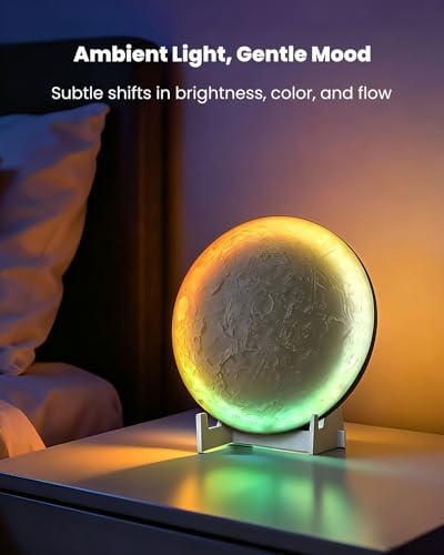 Nobiggie Meteorite Texture Ambient Lighting, Halo Glow, White, 8.66 in - size: 8.66 in