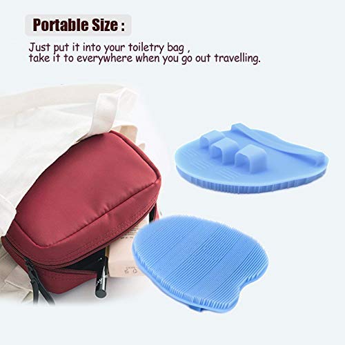 1 Pack Soft Silicone Shower Brush,Bath Exfoliating Skin Massage Scrubber - color: Purple