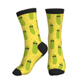 Crew Athletic Socks Funny Crazy Casual Sports Novelty Dress Socks for Women Men Running Hiking - color: Cute Yellow Green Pickle