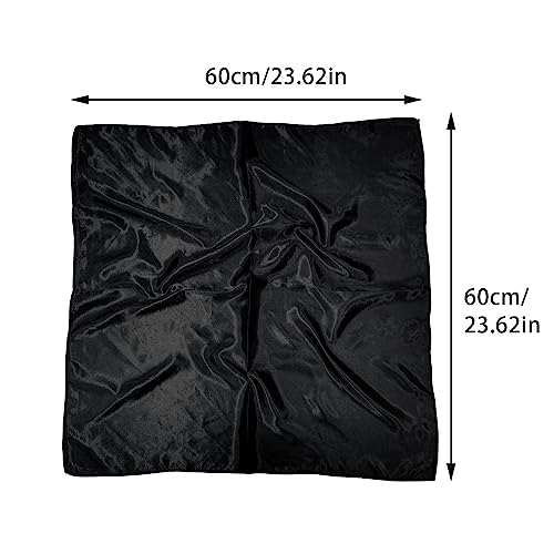 1 Piece of Square Satin Scarf Wrap Ribbon Neck Scarfs Halloween Retro Costume (23.62" x 23.62") - color: Black