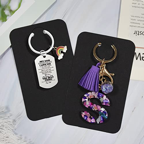 Temlum 3''x4.7'' Keychain Display Cards with Self-Sealing Bags, Black 100p - color: Black