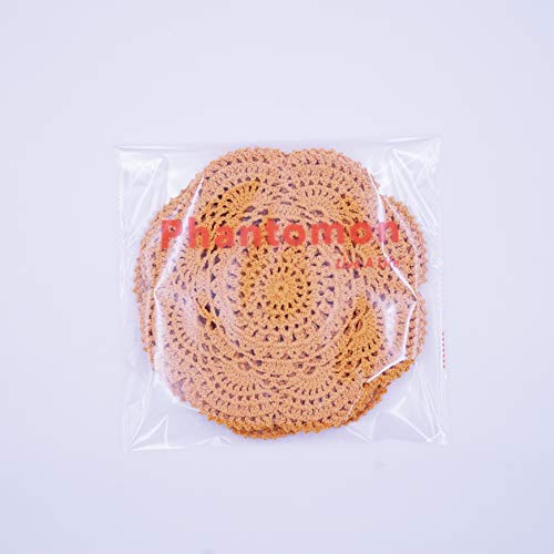Phantomon 8 Inch Doilies Crochet Round Lace Doily Handmade Placemats 100% Cotton Crocheted Coasters, Pack of 4 (Yellow) - color: Yellow