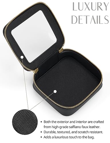 Popvibe Small Clear Makeup Bag for Purse, Travel Cosmetic Case, Black, Mini - color: Black, style: Mini Chic