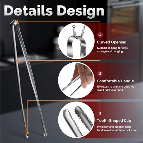 Precise Serrated Non-Slip Tips Cooking Tongs 2 Set (11.5" & 13.5") - size: 11.5"+13.5"