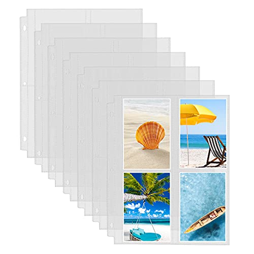 Fabmaker 30 Pack 3.5x5 Photo Sleeves for 3 Ring Binder, Hold 240 Photos - size: 3.5x5 inch 4 pocket