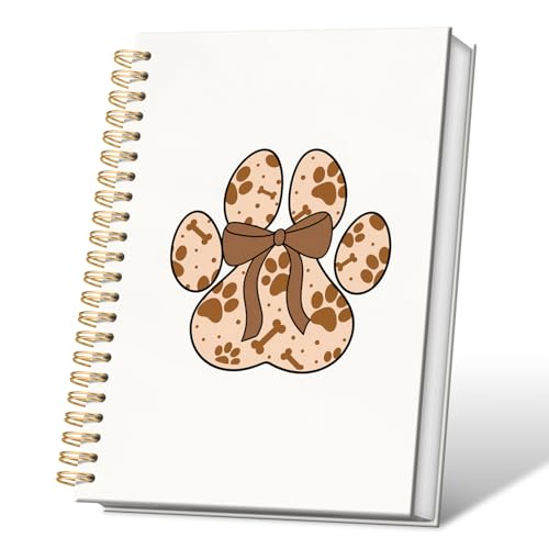 VONTP Cute Brown Bow Dog Paw Journal Notebooks, 5.5x8.3 Inch - color: 009-bow
