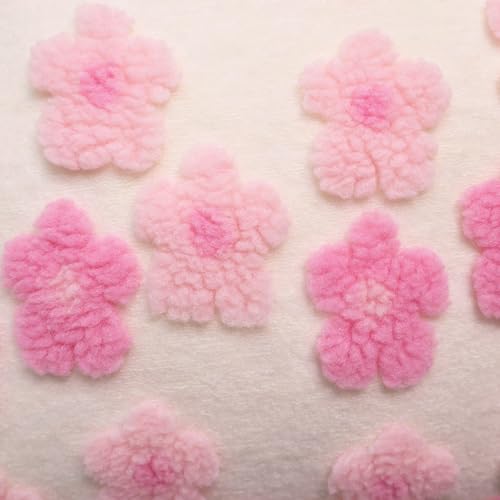 Pink Floral Throw Pillow Covers 18x18 Inch Set of 2, Flower Jacquard Farmhouse Decorative Faux Fur Cushion Cases for Sofa Bedroom Living Room Home Decor Pink x2 - color: Plum Blossom Pink X2, size: 18" x 18" (Pack of 2)