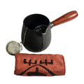 Small Cast Iron Teapot, Japanese Style Tea Kettle without Lid, 20.3oz Tea Pot with Stainless Steel Tea Ball for Loose Tea, Wooden Side-handle Tea Set for Stovetop Safe(600ml) - color: 20.3oz Dots Pattern