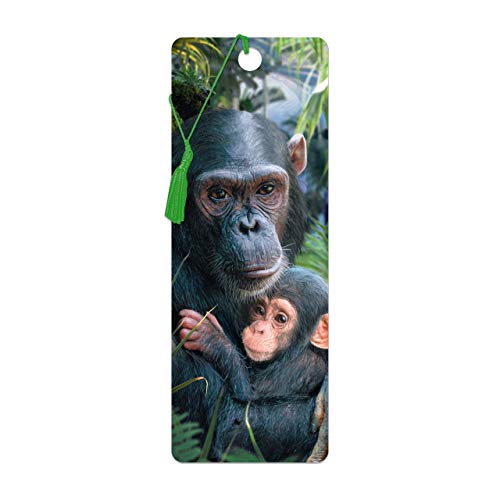 3D LiveLife Monkey Bookmark - Cute Cuddles Lenticular Page Marker - color: Cute Cuddles