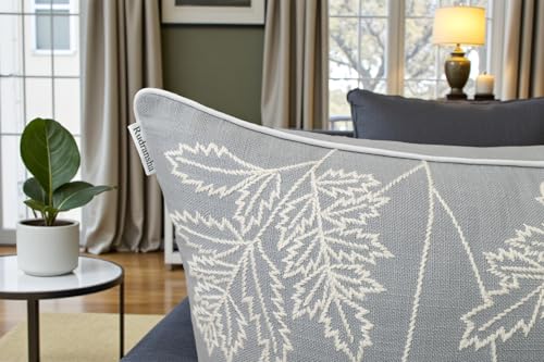 Rudransha Hand Embroidered Wildflower 20x20 Pillow Cover, Light Grey - color: Blooming-light Grey, size: 20" x 20" (Pack of 1)
