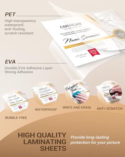 Uinkit 5mil Heavy-Duty 50Pack Laminating Pouches Menu Size 11.5"x17.5" - color: Glossy, size: 5mil 50 Pack