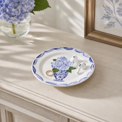 Mud Pie Ceramic Hydrangea Tidbit Plate - color: Blue