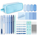 Four Candies Aesthetic School Supplies Kit with Cute Blue Pencil Case - color: Blue