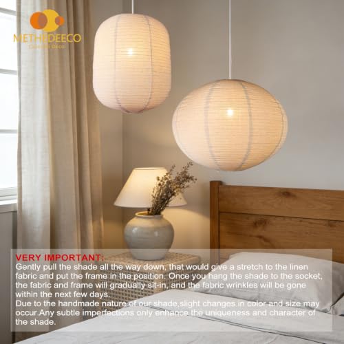Paper Lantern Alternative Hanging Lamp Shade, 2PCS Oval 20 INCH