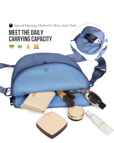Crescent Bag for Women,Medium Nylon Crescent Bag Single Shoulder Bag - color: Blue