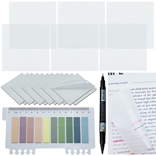 YOUDEFUL 800Pcs Transparent Sticky Note, 3"x3" Clear Sticky Note, White - size: Square White