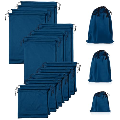 20 Pcs Satin Game Storage Bags for Women Men, S,M,L, Blue - color: Blue, size: S,M,L
