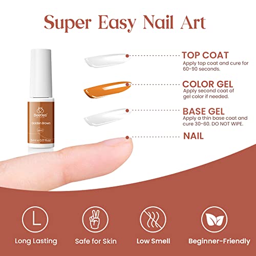 Beetles Gel Polish 12 Pcs Liner Nail Art Set White Nude Red Green Brown - color: C - Multicolor-12-2