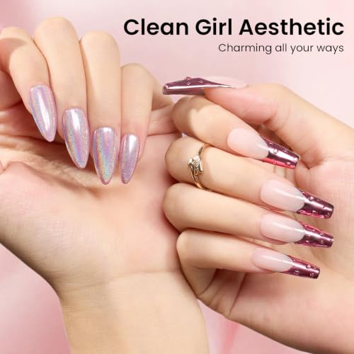 Beetles Chrome Nail Powder Set 8 Colors Mirror Effect Metallic - color: Multicolor-8