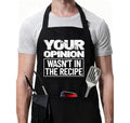 Rosoz Funny BBQ Black Chef Aprons for Men Adjustable Kitchen Cooking Aprons - color: Your Opinion Wasn't in the Recipe