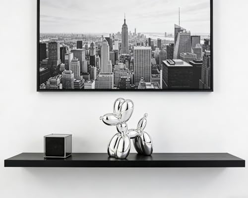 4 Inch Shiny Silver Balloon Dog Sculpture - color: Shiny Silver